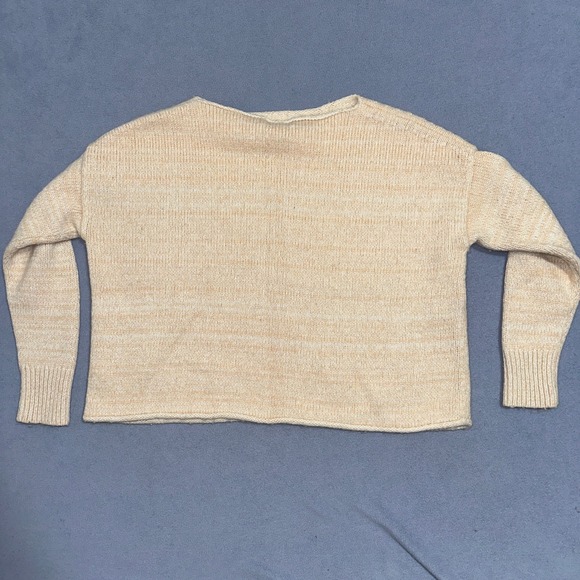 Madewell Knit Crewneck Sweater Long Sleeve Casual Women Beige Size Small - Picture 2 of 10